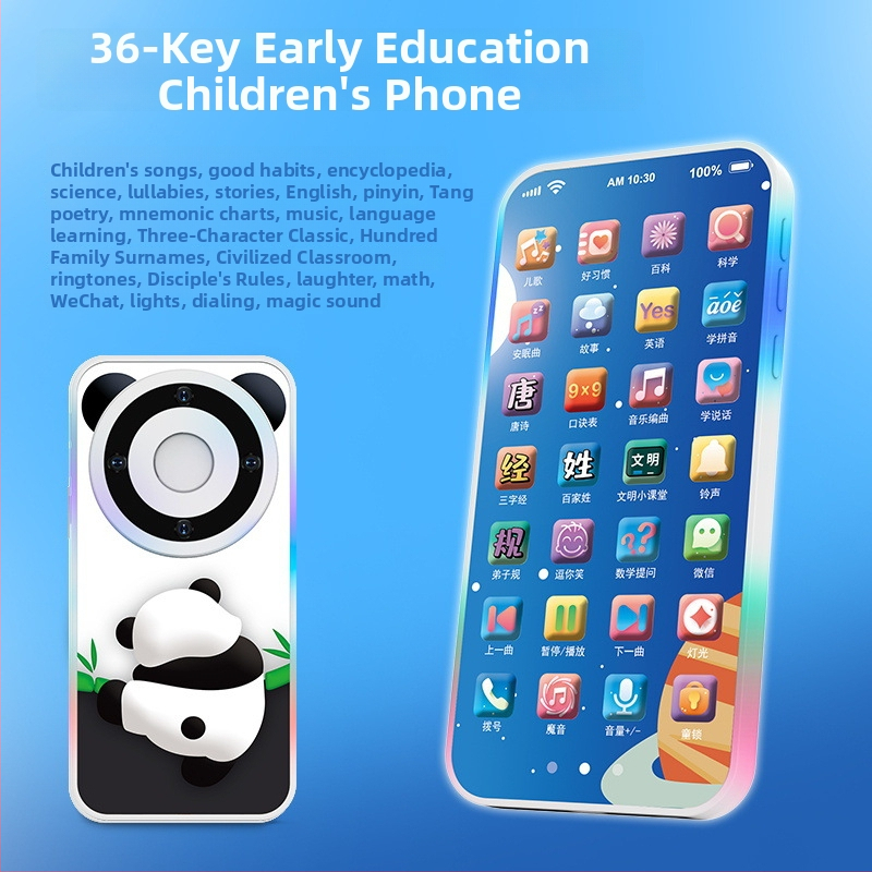 Εκπαιδευτικό τηλέφωνο για νήπια – διαδραστικό εκπαιδευτικό μηχάνημα με επαναφορτιζόμενη μπαταρία λιθίου, εγγραφή, ήχους/μουσική, αισθητήρας αφής για 0–3 ετών