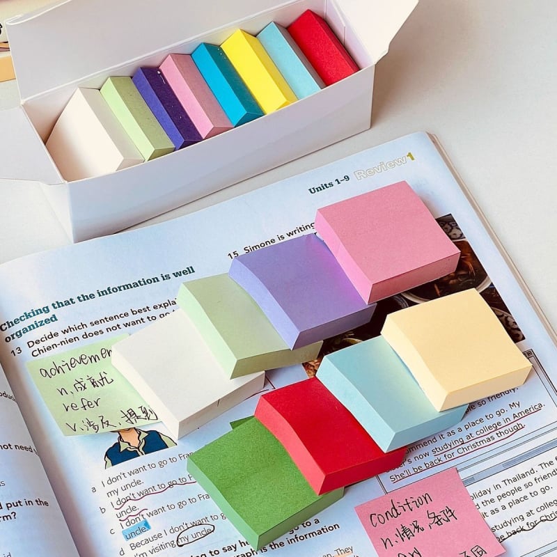 Αυτοκόλλητες σημειώσεις σε μορφή τούβλου, μη επικολλητές, χωρίς άδεια IP