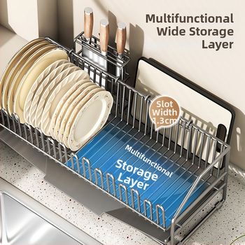 Ολοκληρωμένη ραφιέρα αποστράγγισης πιάτων, από ανθρακούχο χάλυβα, μοντέρνο μινιμαλιστικό στυλ, κυκλοφόρησε το 2025