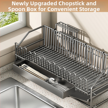 Ολοκληρωμένη ραφιέρα αποστράγγισης πιάτων, από ανθρακούχο χάλυβα, μοντέρνο μινιμαλιστικό στυλ, κυκλοφόρησε το 2025