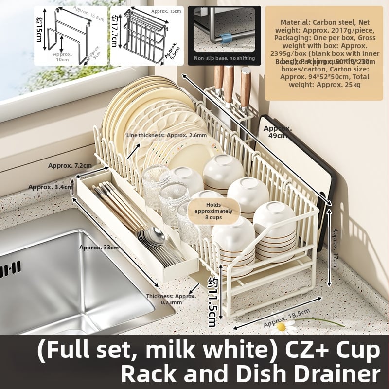 Ολοκληρωμένη ραφιέρα αποστράγγισης πιάτων, από ανθρακούχο χάλυβα, μοντέρνο μινιμαλιστικό στυλ, κυκλοφόρησε το 2025