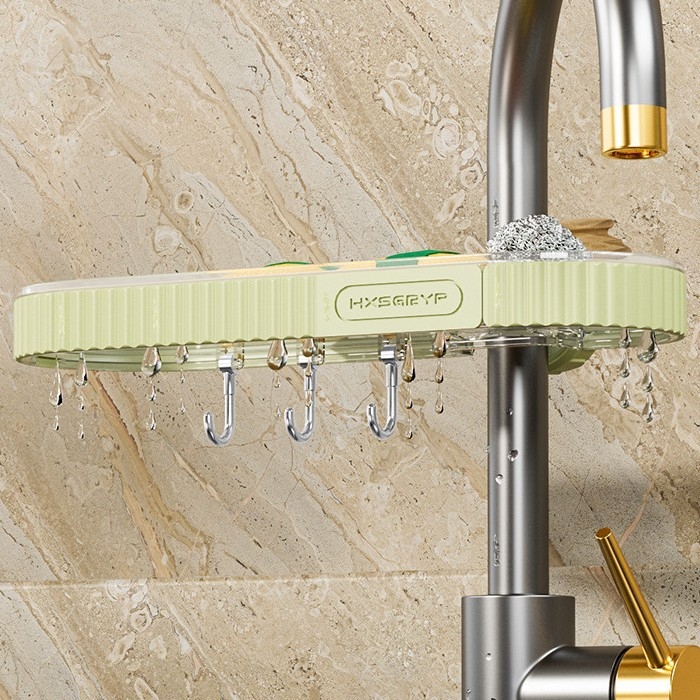 Οργανωτής νεροχύτη κουζίνας με κάδο αποστράγγισης – Πολυλειτουργικός πλαστικός οργανωτής, Νέο κινέζικο στυλ, Κυκλοφόρησε το 2025