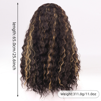 Perucă cu bucle lungi • Fire sintetice din mătase termorezistentă • Procesare mecanică • Poate fi vopsită • Model YN702