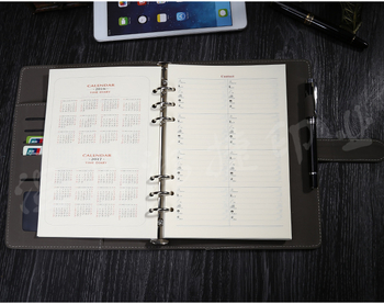 Σημειωματάριο γραφείου με 6 τρύπες και σύστημα χαλαρής δέσμευσης· εσωτερικό υλικό: διπλό αυτοκόλλητο χαρτί· βάρος χαρτιού εσωτερικού 80 g/m²· 100 σελίδες· Μάρκα Hongjie HJ