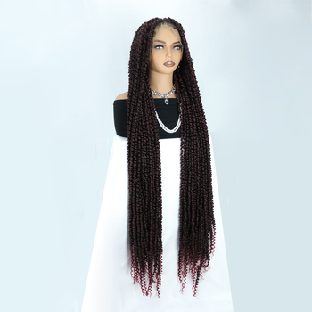 Perucă lungă bucle, cu dantelă frontală, stil exotic, păr de mătase rezistent la temperaturi înalte, model JJCX-PAS036#1B/BG