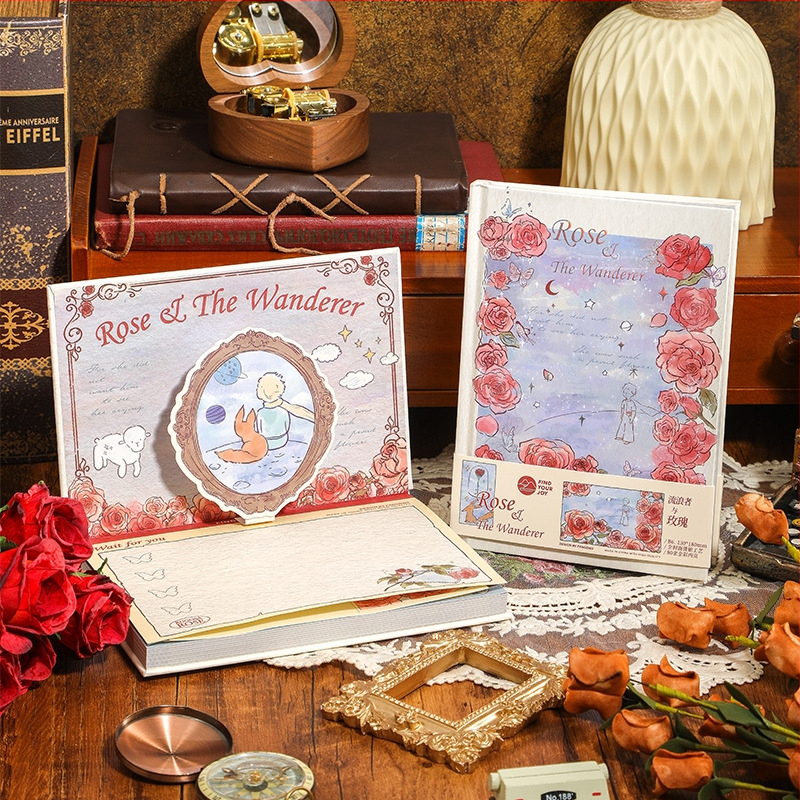 Σημειωματάριο Fangdao Wanderer and Rose Series, δημιουργικά ζωγραφισμένο, εξώφυλλο σκληρό, 80 σελίδες