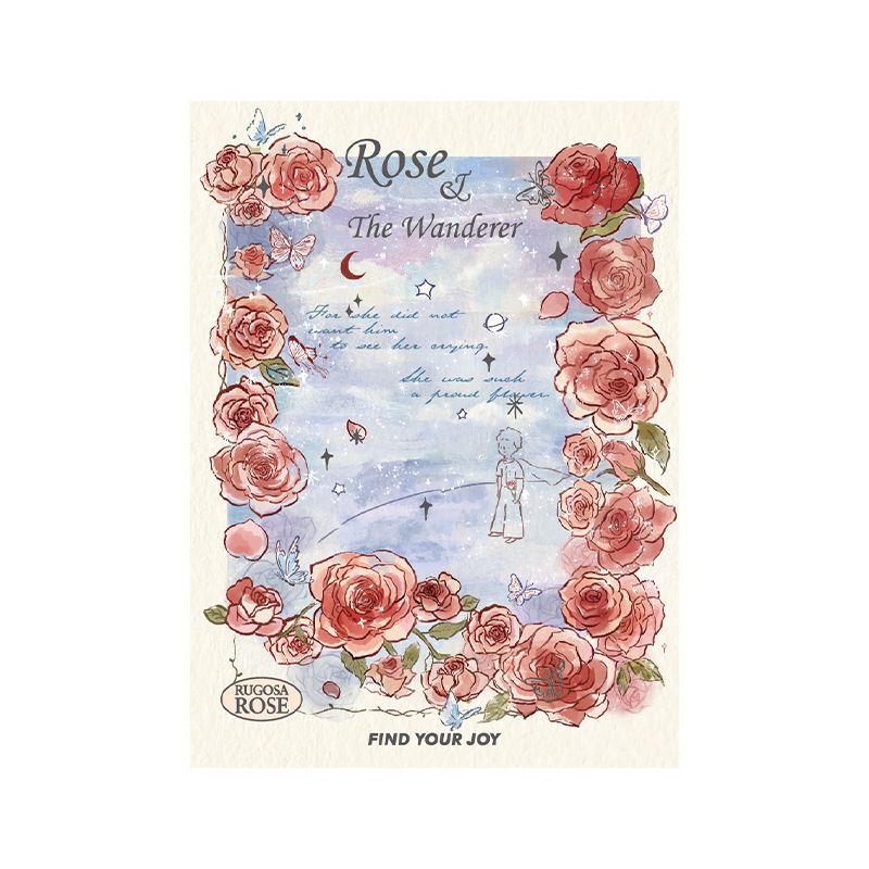 Σημειωματάριο Fangdao Wanderer and Rose Series, δημιουργικά ζωγραφισμένο, εξώφυλλο σκληρό, 80 σελίδες