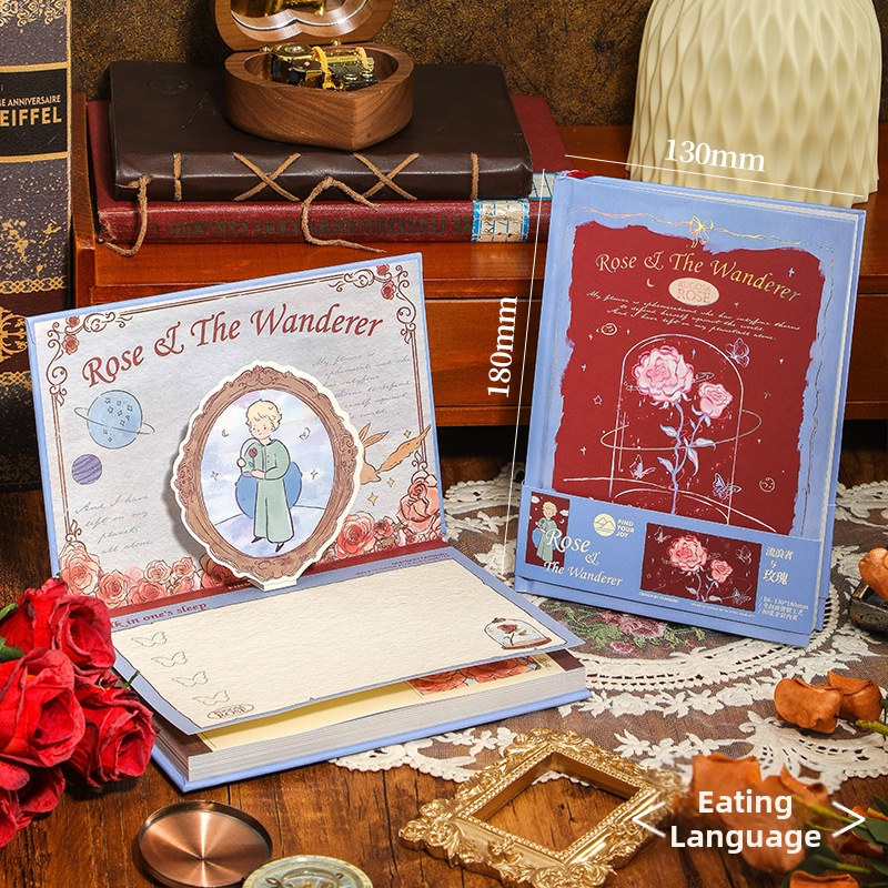 Σημειωματάριο Fangdao Wanderer and Rose Series, δημιουργικά ζωγραφισμένο, εξώφυλλο σκληρό, 80 σελίδες