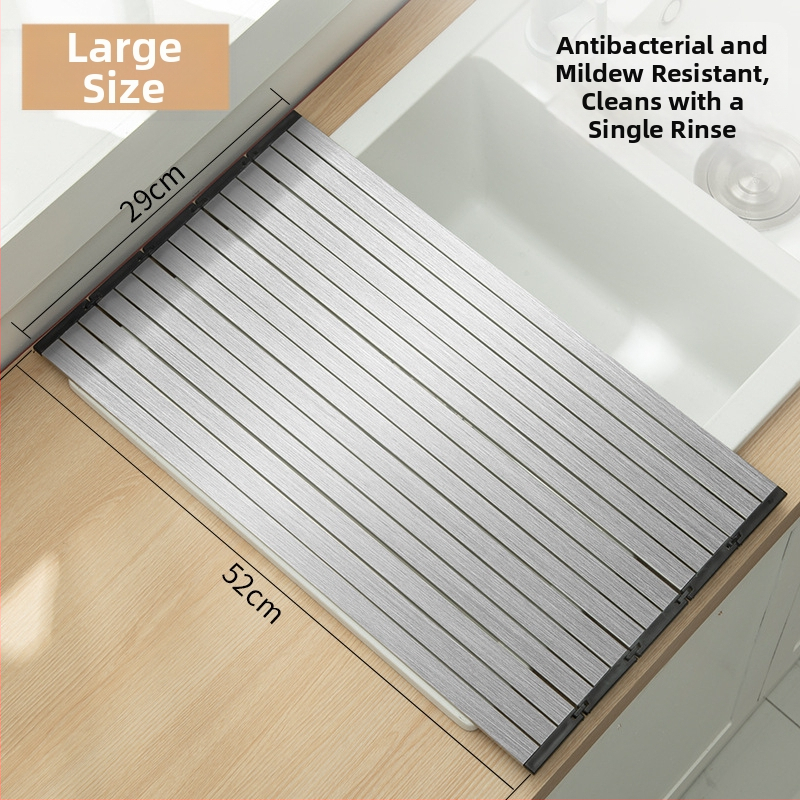 Daschi sklopivi stalak za odvodnju sudopera od nehrđajućeg čelika, s držačem za dasku za rezanje