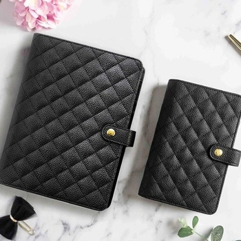 Σημειωματάριο με μοτίβο διαμαντοκάρω, PU εξώφυλλο, δέσιμο με αποσπώμενα φύλλα, 60 σελίδες