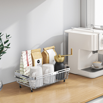 Nehrđajući čelični odvodni koš za sudoperu s teleskopskom funkcijom – višenamjenski stalak za posuđe, voće i povrće, Essence