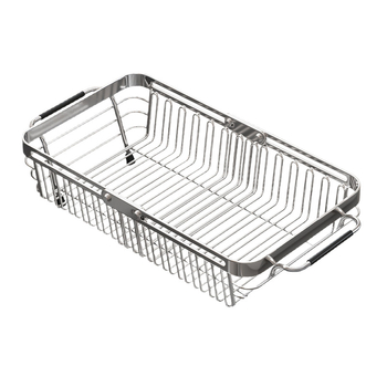 Nehrđajući čelični odvodni koš za sudoperu s teleskopskom funkcijom – višenamjenski stalak za posuđe, voće i povrće, Essence