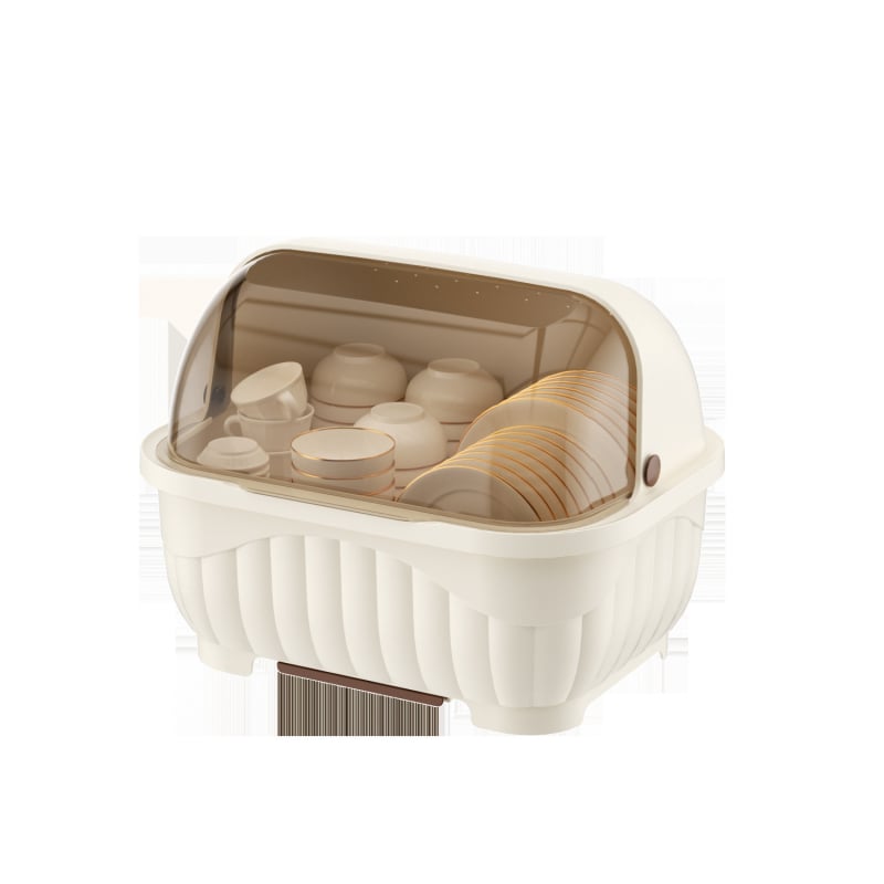 Ράφι πιάτων κουζίνας με προστασία από σκόνη — πολλαπλών χρήσεων, χωρίς εγκατάσταση, υλικό PP, επιτραπέζιο ράφι, μοντέρνο στυλ