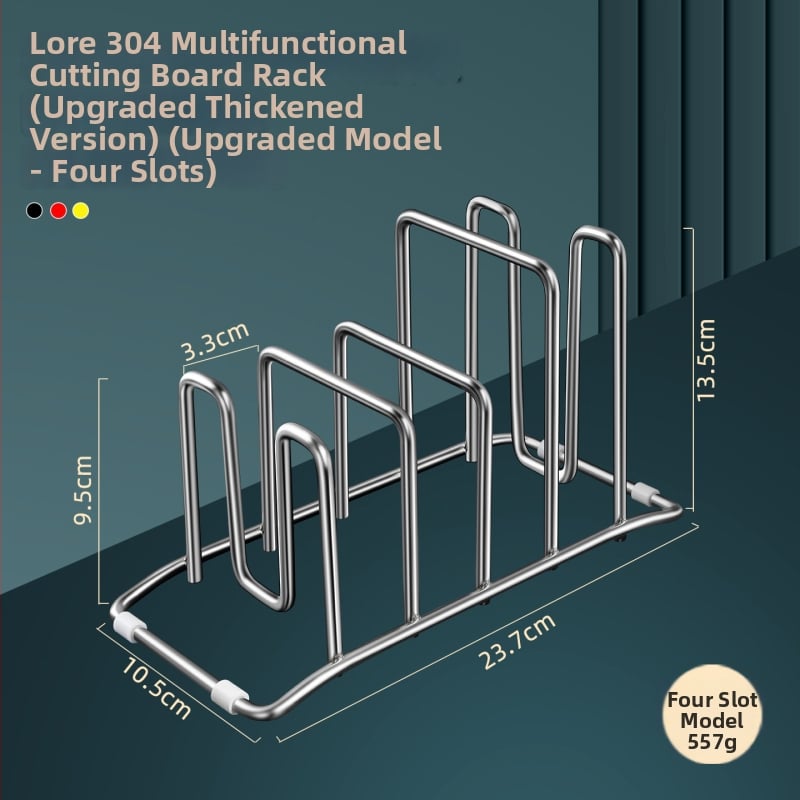 Ράφι πάγκου από ανοξείδωτο χάλυβα 304 για δίσκους κοπής, καπάκια και μαγειρικά σκεύη - χωρίς εγκατάσταση, ορθογώνιο σχέδιο, νορδικός στυλ