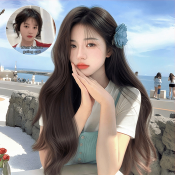 Perucă cu bucle lungi, dantelă frontală, acoperire completă a capului, fibre rezistente la temperatură