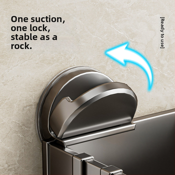 Raft de bucătărie din oțel inoxidabil, montat pe perete cu ventuză, spațiu de depozitare și coș de uscare pentru cârpe