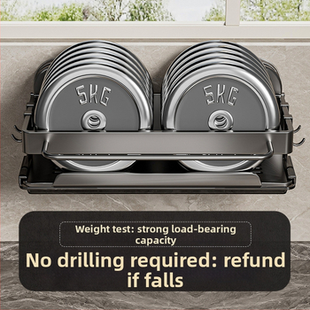 Raft de bucătărie din oțel inoxidabil, montat pe perete cu ventuză, spațiu de depozitare și coș de uscare pentru cârpe