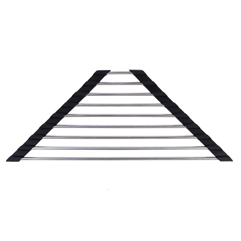 Sklopivi trokutasti stalak za sudoperu, nehrđajući čelik, odvodnja, kuhinjska serija