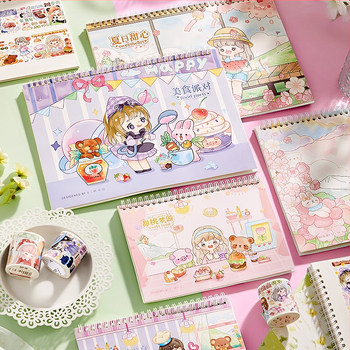 Core Stranger Χειρόγραφο Ημερολόγιο, εξώφυλλο από χαρτί, δέσιμο με κόλλα, χαρτί από ακατέργαστο πολτό ξύλου, 88 σελίδες, στυλ kawaii ιαπωνικό-κορεατικό