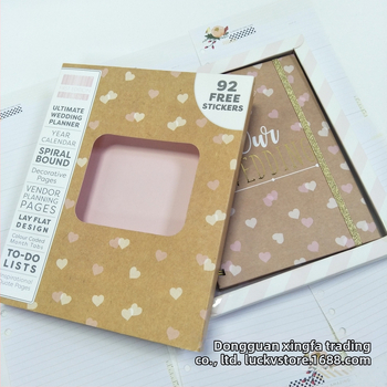 Jurnal de planificare a nunții cu spirală metalică, copertă din hârtie, 100 g hârtie neutră, element din aliaj de aluminiu