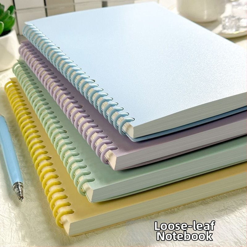 Σημειωματάριο με αποσπώμενα φύλλα και δέσιμο μπίντερ, μινιμαλιστικός σχεδιασμός, πάνω από 400 σελίδες, χαρτί: ακατέργαστη φυτική μάζα ξύλου