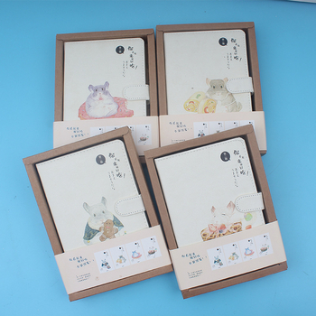 Σημειωματάριο LEnWA/Lianhua με κάλυψη PU, δέσιμο με νήμα, χαρτί 32K, γλυκό ιαπωνικό/κορεατικό στυλ