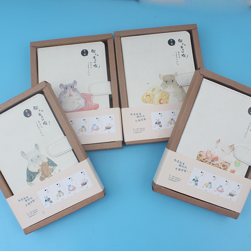 Σημειωματάριο LEnWA/Lianhua με κάλυψη PU, δέσιμο με νήμα, χαρτί 32K, γλυκό ιαπωνικό/κορεατικό στυλ