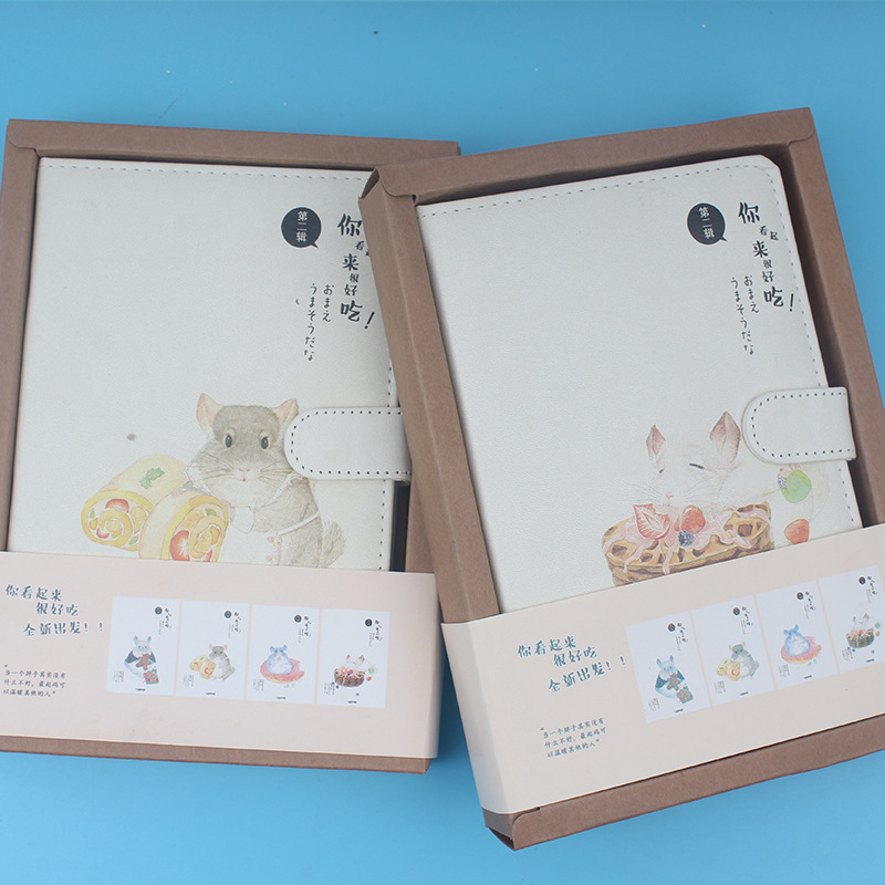 Σημειωματάριο LEnWA/Lianhua με κάλυψη PU, δέσιμο με νήμα, χαρτί 32K, γλυκό ιαπωνικό/κορεατικό στυλ