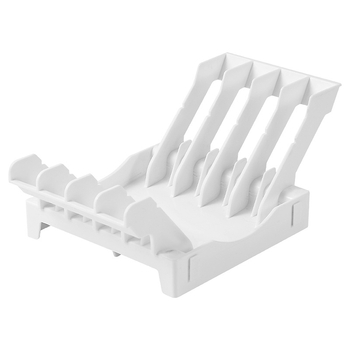 Raft de depozitare pentru farfurii pe blat cu drenaj și separator