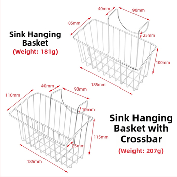 Organizator din oțel inoxidabil pentru chiuvetă, două niveluri, montat pe perete pentru coș de drenaj și bureți