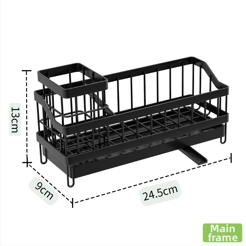 Shangmei style suport metalic montat pe perete pentru bureți de vase, multifuncțional, pentru chiuvetă, stil modern minimalist