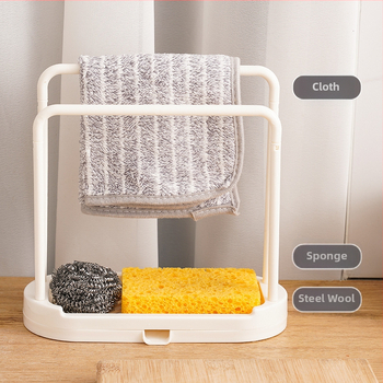 Raft de bucătărie pentru prosoape și lavete, fără montaj, din plastic, pentru perete