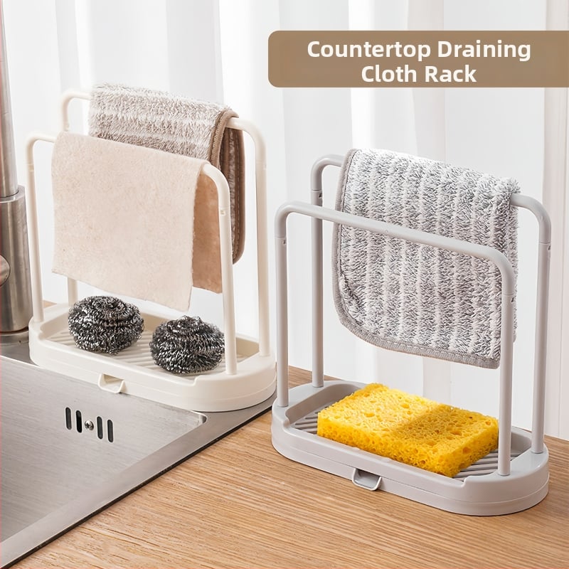 Raft de bucătărie pentru prosoape și lavete, fără montaj, din plastic, pentru perete