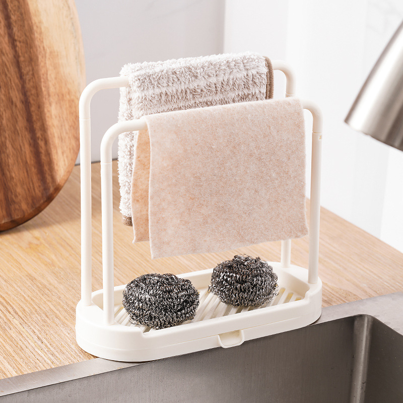 Raft de bucătărie pentru prosoape și lavete, fără montaj, din plastic, pentru perete