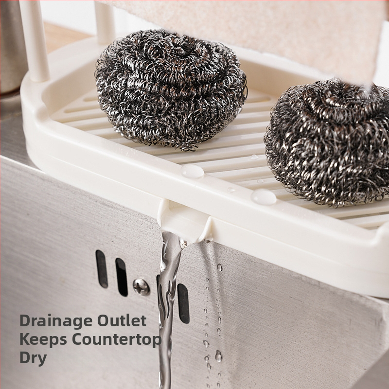 Raft de bucătărie pentru prosoape și lavete, fără montaj, din plastic, pentru perete