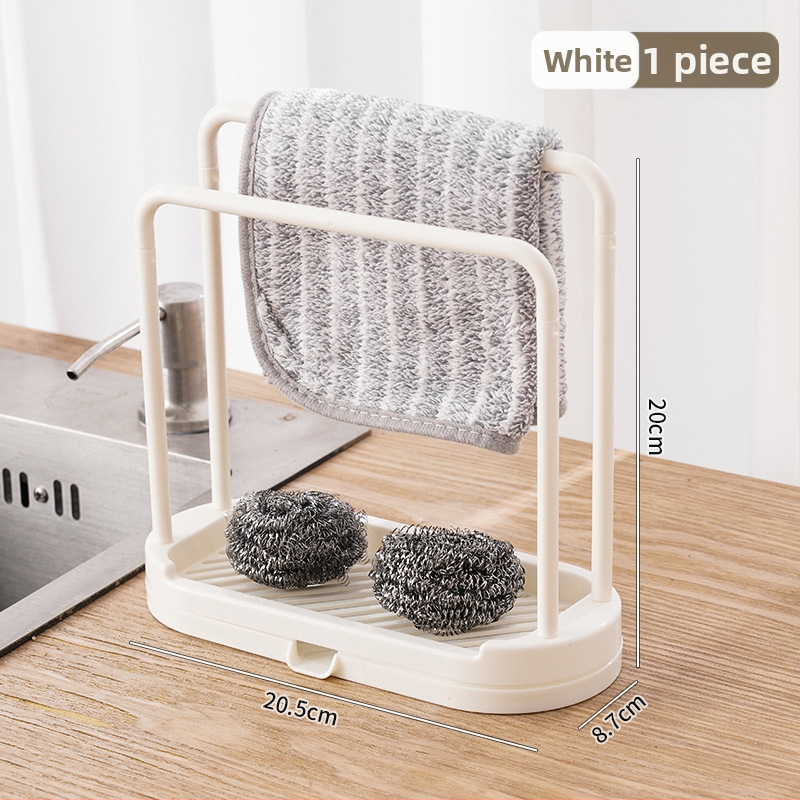 Raft de bucătărie pentru prosoape și lavete, fără montaj, din plastic, pentru perete