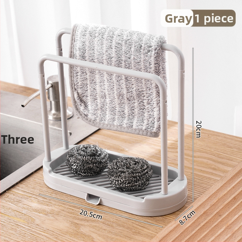 Raft de bucătărie pentru prosoape și lavete, fără montaj, din plastic, pentru perete