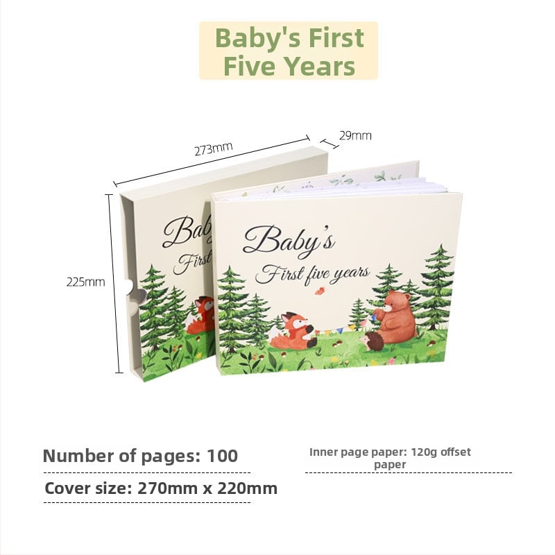 Σημειωματάριο ανάπτυξης μωρού - σπειροειδές δέσιμο, χαρτί offset διπλής όψης 120 g, σε κουτί δώρου