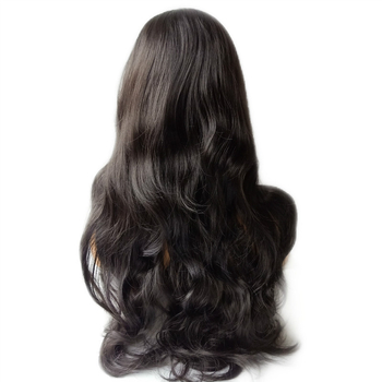 Perucă pentru femei, păr buclat cu despărțire medie, model 103F, fibre rezistente la căldură, construcție cu mecanism, nu poate fi vopsită și nu se poate face perm