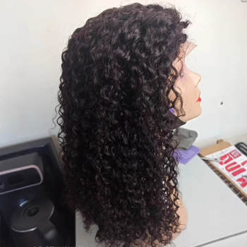 Perucă din păr real uman, croșetată manual, păr lung cu bucle și breton, model Burmese, potrivită pentru vopsire și pentru permanent