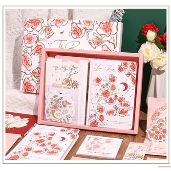 Σετ ημερολογίου με ρομαντικό ύφος, βιντάζ κουτί, δέσιμο χωρίς μεταλλικά στοιχεία, χαρτί 100 g/m², 100–200 σελίδες