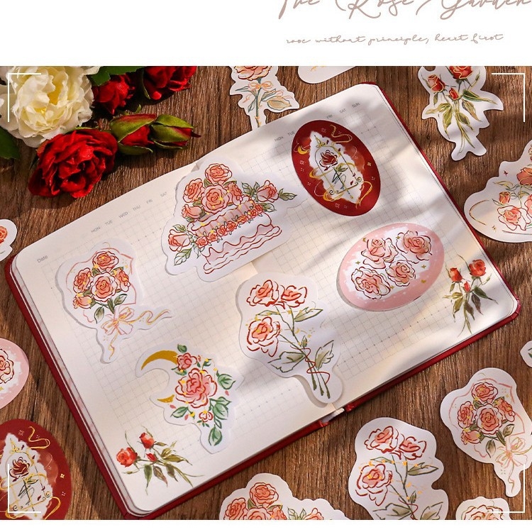 Σετ ημερολογίου με ρομαντικό ύφος, βιντάζ κουτί, δέσιμο χωρίς μεταλλικά στοιχεία, χαρτί 100 g/m², 100–200 σελίδες