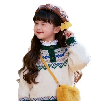 Perucă lungă pentru copii, bucle cu breton — fire termorezistente, construcție cu mecanism, stil dulce