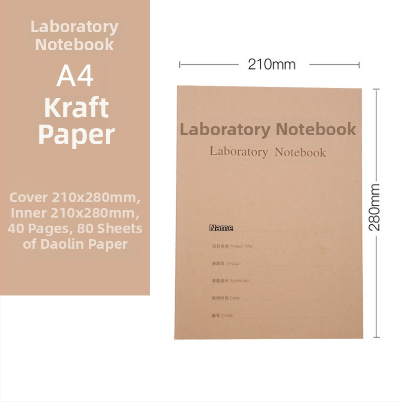 Zapisnik za kemijske laboratorijske izvještaje, žičano uvezan, Kraft naslovnica, Forest papir 80 g