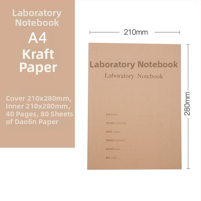 Zapisnik za kemijske laboratorijske izvještaje, žičano uvezan, Kraft naslovnica, Forest papir 80 g