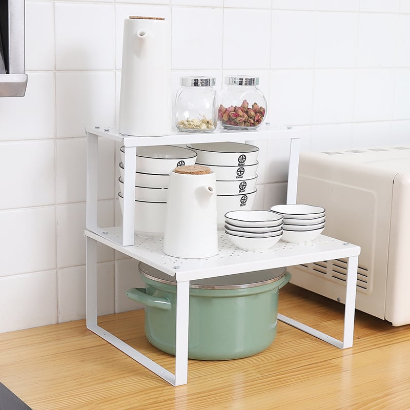 Raft de bucătărie pentru condimente și vase, oțel cu carbon, blat de bucătărie, multifuncțional, stivuibil, stil modern minimalist