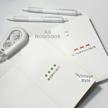 Σημειωματάριο σε στυλ Ins με ρετρό σχέδιο τετραφυλλίου, εξώφυλλο από χαρτί, 1–50 σελίδες