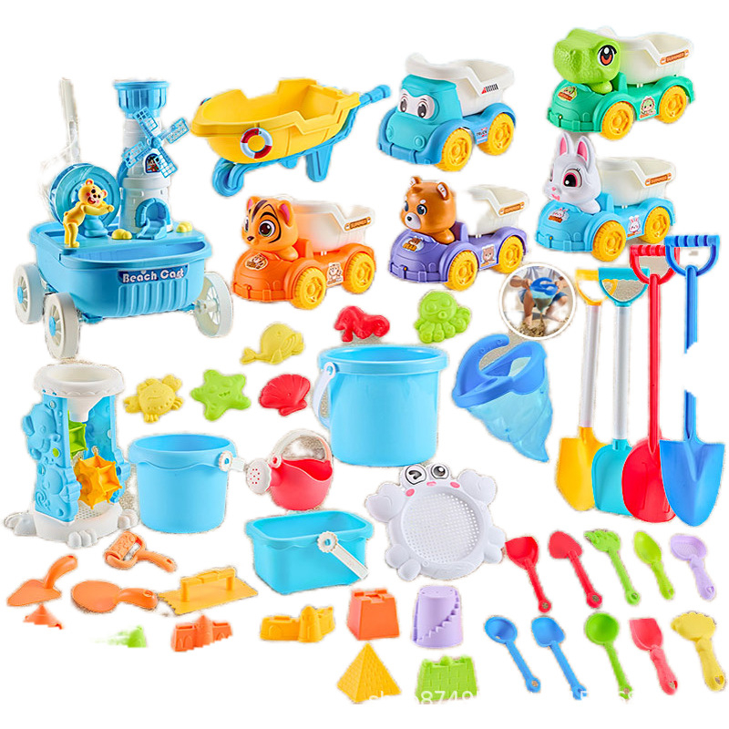 Σετ παιχνιδιών παραλίας με εργαλεία σκαψίματος στην άμμο και φτυάρια, από πλαστικό, για παιδιά 4–6 ετών, με δραστηριότητες νερού