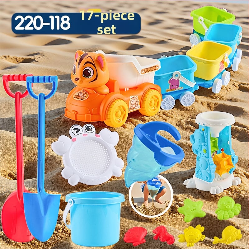 Σετ παιχνιδιών παραλίας με εργαλεία σκαψίματος στην άμμο και φτυάρια, από πλαστικό, για παιδιά 4–6 ετών, με δραστηριότητες νερού