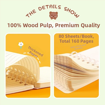 Βιβλίο εγγραφών με σπειροδεμένο δέσιμο, χαρτί από ξύλο πολτού, 50–100 σελίδες, στυλ επιχειρηματικού γραφείου